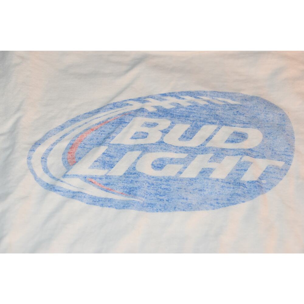 Hanes Nano S/S Tee, White with Bud Light Graphic, Men's Large, VGU
